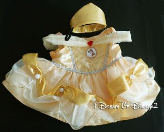 Build - A - Bear Disney Princess Belle Yellow Costume Ball Gown Teddy Clothes Dress