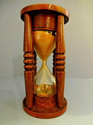 EARLY TO MID 19thC ANTIQUE TREEN MARITIME HOURGLASS,  1810 - 40. 2