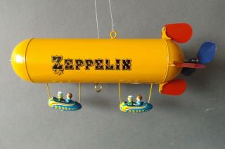 Vintage Tucher & Walther Tin Toy Zeppelin Blimp T - 101 3