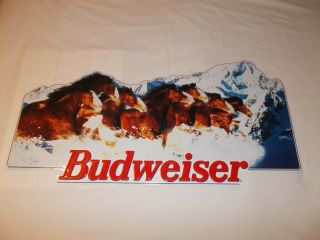 Vintage 1993 Budweiser Clydesdale Tin Metal Beer Sign Wall Sign