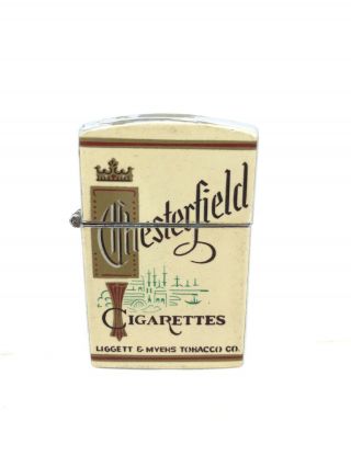 Vintage Continental Chesterfield Cigarette Cigar Advertisement Flip Lighter