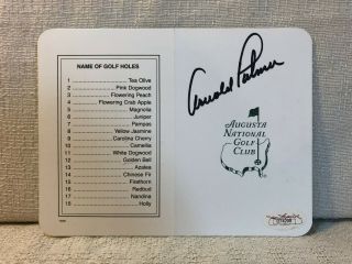 Arnold Palmer Signed Augusta National Golf Club Masters Scorecard Jsa D74299