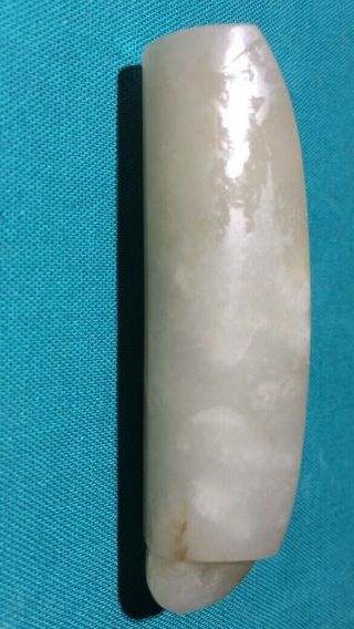 Antique Chinese White Jade Feather Holder 18th Century