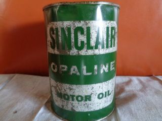 Sinclair Opaline Motor Oil Quart Steel Metal Can - - Vintage - Gas