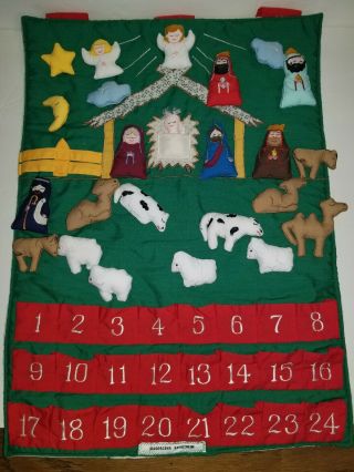 Vintage Kubla Crafts Nativity Advent Christmas Calendar 1989 Handcrafted