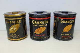 Vintage Empty Tobacco Tin X 3 Different Granger Rough Cut Setter Pointer