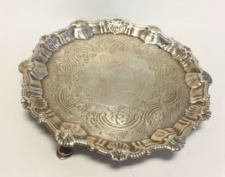 Fine Rare 1760 George Ii Sterling Silver Shell Salver Tray By Emick Romer
