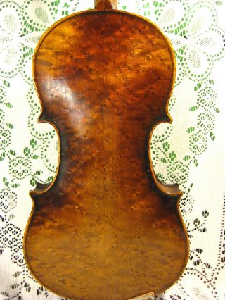Gorgeous Old Antique German Violin Stradivarius Birdseye Maple 4/4