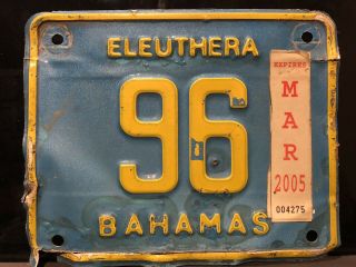Eleuthera Bahamas Motorcycle License Plate