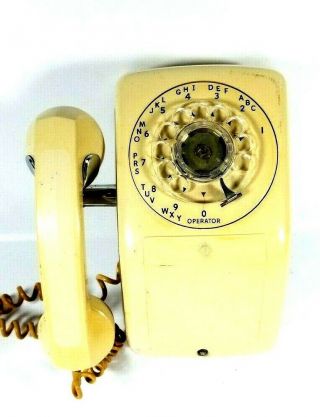 Vintage Telephone Pax Ae Automatic Electric Wall Mount Rotary Phone Beige