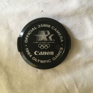 Vintage 52mm 1984 Olympics Canon Front Lens Cap,  Clip On
