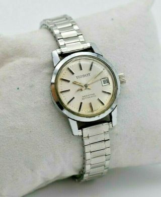 Ladies Vintage Stainless Steel Tissot Seastar Automatic Wrist Watch With Date