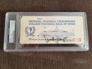 Woody Hayes Signed Ticket - Psa/dna Authentic Auto - Hall Of Fame Autograph