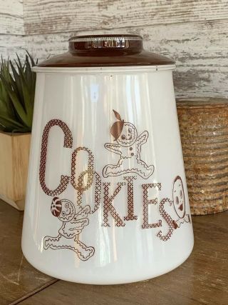 Vintage Bartlett Collins Glass Cookie Jar Gingerbread Man Gingerbread Kids