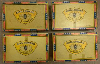 4 Vintage King Edward The Seventh Imperial Empty Cigar Boxs 6 - 8 Cents Each