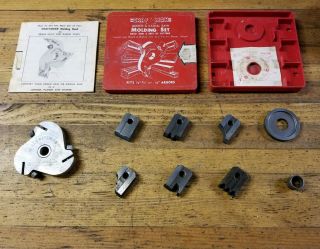 Vintage Craftsman Molding Cutter Head & 8 Cutting Bits Set • Radial Table Saws ☆