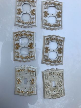 Set Of 6 Vintage Cast Iron Outlet Receptacle Cover Plate