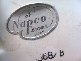 Vintage Ceramic Waving Santa Green Sleigh Planter Candy Bowl Vase Napco 5568/B 2