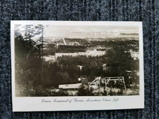 Lower Terminal Grouse Mountain Chair Lift North Vancouver Vintage Post Card