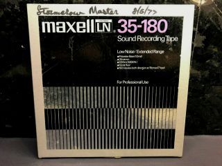 Vtg Maxell Ln 35 - 180 10 1/2 " X 1/4 " Reel To Reel Tape