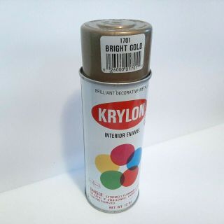 Krylon 1701 Bright Gold Notch Top Vintage Spray Paint Can 1/3 Full