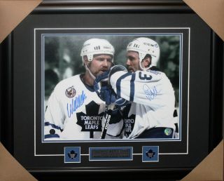 Doug Gilmour Wendel Clark Signed Autograph Toronto Maple Leafs Frame