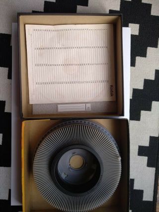 Vintage Kodak Carousel Transvue 140 Slide Tray.  Black box 3