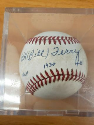 W.  H.  (bill) Terry Signed Baseball,  Inscribed With " Hof,  1930,  And 401 ".  Psa Cert