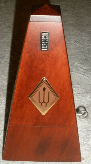 Vintage Wittner Metronome Mahogany Wood Wind - Up Pyramid Made In Germany