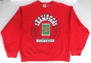 Ohio State Buckeyes Ncaa 2002 National Championship Crewneck Sweatshirt Sz Large