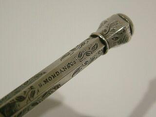 Quality C1880 Mordan Solid Silver Antique Propelling Slide Mechanical Pencil 423