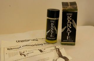 Vintage Hai Karate After Shave 4 Oz 1966 - 68 Pfizer Almost Full W/ Box & Pamphlet