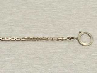 SIMMONS WHITE GOLD FILLED SQUARE LINK ANTIQUE R.  R.  POCKET WATCH CHAIN 2
