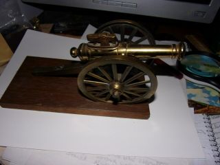 Vintage Mfg.  In Japan Cast Metal & Brass Table Top Field Cannon Lighter