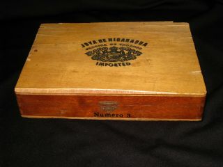 Old Wooden Cigar Box Joya De Nicaragua Cigar Box Vintage 1960s Cigar Box