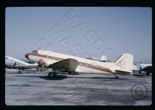 206 - 35mm Kodachrome Aircraft Slide - Twh Douglas Dc - 3 N157u " Miss Bebe " - 1964