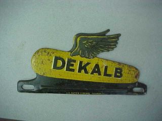 Vintage Dekalb Seed Corn License Plate Topper (winged Ear Of Corn Design)