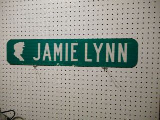 Vintage Street Sign Jamie Lynn Green W White Letters Aluminum 6 X 30