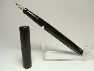 Vintage Mabie Todd Swan Fountain Pen Hard Rubber 14ct Flexy M Nib Fresh Service