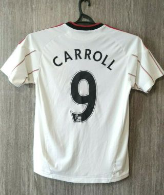 Liverpool Fc Carroll 9 Adidas Football Shirt Soccer Jersey Boys Youth Size L