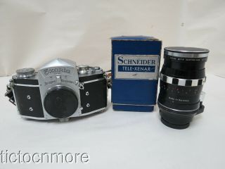 Vintage Exakta Vx Ihagee Dresden Camera & Schneider - Kreuznach Tele - Xenar Lens