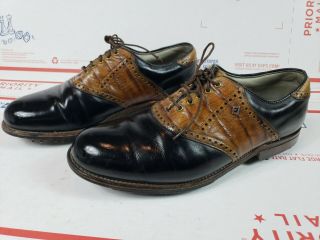 Vintage Footjoy Classics Dry Premiere Mens Golf Shoes 50608 Blk/brn 10.  5 D