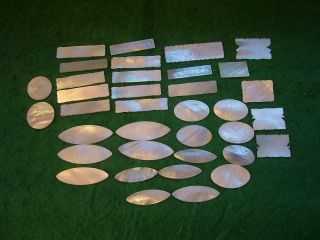 19th Century Chinese Mother Of Pearl Gaming Counters,  Assorted X 36