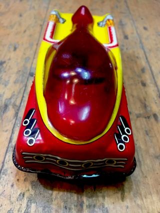 Rare Vintage 1950 Courtland Tin Friction Toy Space Rocket Patrol Car Tin Toy 3