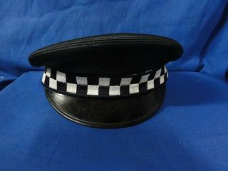 Vintage Chicago Police Officer 7 Checkerboard Hat And Patch
