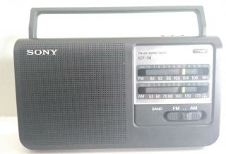 Vintage Sony Icf - 38 Portable Am/fm Radio Large Built In Speaker Vintage Classic