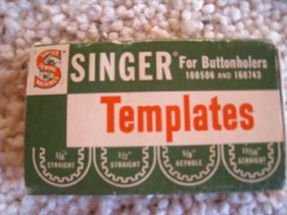 Vintage Singer Sewing Machine Buttonholer Templates Pn 160668 For 160506/160743