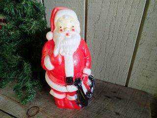 Vintage Christmas Empire Plastic Corp 1968 13 " Lighted Santa Claus Blow Mold