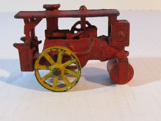 Vintage Hubley Cast Iron 3 Wheel Steam Roller 3 1/2 " Long