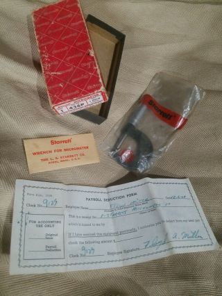 Vintage Ls Starrett Outside Micrometer No.  436 (0 " - 1 ") W/original Box & Wrench